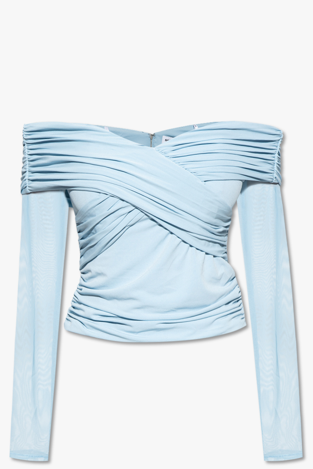 【SELF-PORTRAIT】ブルーレース装飾トップ/関税込 Self-Portrait Lace Embellished Top | Blue | FARFETCH